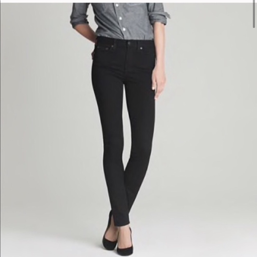 J. Crew High Rise Toothpick Jeans Black 28